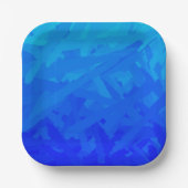 Blauwe Verlopen Abstracte Papieren Bordje (Voorkant)