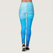 Blauwe Verlopen Strepen Leggings (Achterkant)