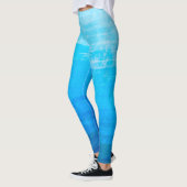 Blauwe Verlopen Strepen Leggings (Links)