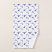 Blauwe verspreide bloemen bad handdoek (Handdoek)