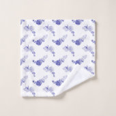 Blauwe verspreide bloemen bad handdoek (Wasdoekje)