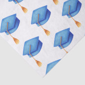 Blauwe verstuivingsdop met Afstuderen Tassels Tissuepapier (Detail)