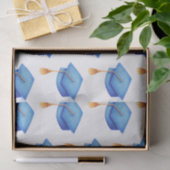 Blauwe verstuivingsdop met Afstuderen Tassels Tissuepapier (Geschenk)