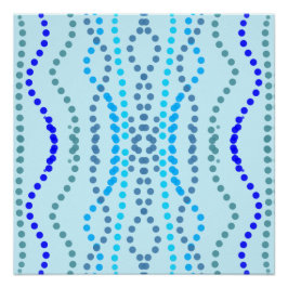 Blauwe verticale puntige lijnen perfect poster