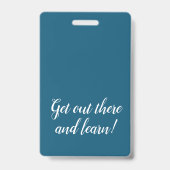 Blauwe Verticale Streep Homeschool Student ID Badg Badge (Achterkant)