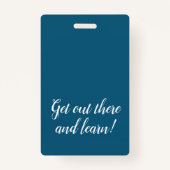 Blauwe Verticale Streep Homeschool Student ID Badg Badge (Achterkant)