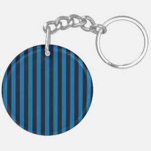 Blauwe Verticale Strepen Achtergrond Decoratie Sleutelhanger