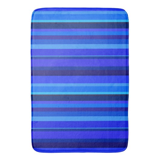 Blauwe verticale strepen badmat (Voorkant Verticaal)