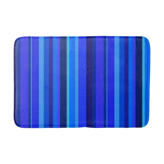 Blauwe verticale strepen badmat (Voorkant)