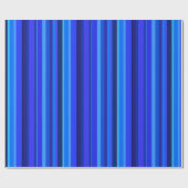 Blauwe verticale strepen cadeaupapier (Vlak)
