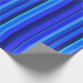 Blauwe verticale strepen cadeaupapier (Hoek)