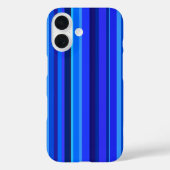 Blauwe verticale strepen Case-Mate iPhone case (Achterkant)