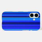 Blauwe verticale strepen Case-Mate iPhone case (Achterkant (horizontaal))