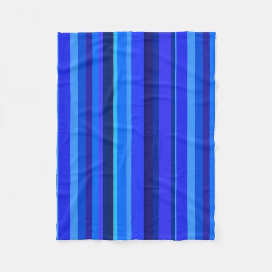 Blauwe verticale strepen fleece deken (Voorkant)
