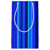 Blauwe verticale strepen klein cadeauzakje (Voorkant)