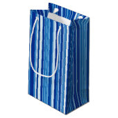 Blauwe verticale strepen klein cadeauzakje (Achterkant Gekanteld)