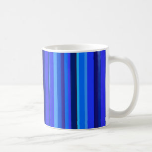 Blauwe verticale strepen koffiemok
