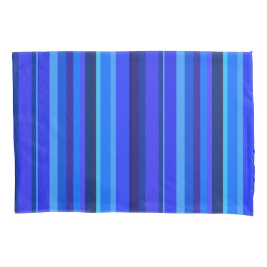 Blauwe verticale strepen kussensloop (Voorkant)