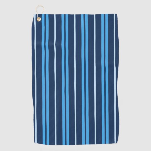 Blauwe verticale strepen met variabele breedte golfhanddoek (Voorkant)