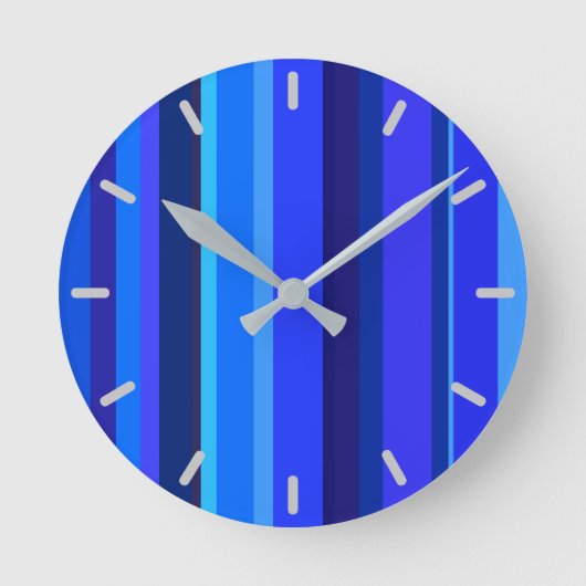 Blauwe verticale strepen ronde klok (Voorkant)