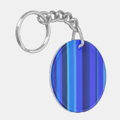 Blauwe verticale strepen sleutelhanger (Voorkant Links)