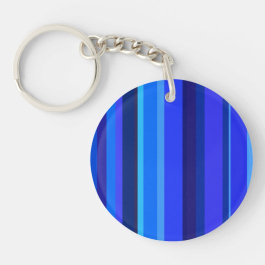Blauwe verticale strepen sleutelhanger (Voorkant)