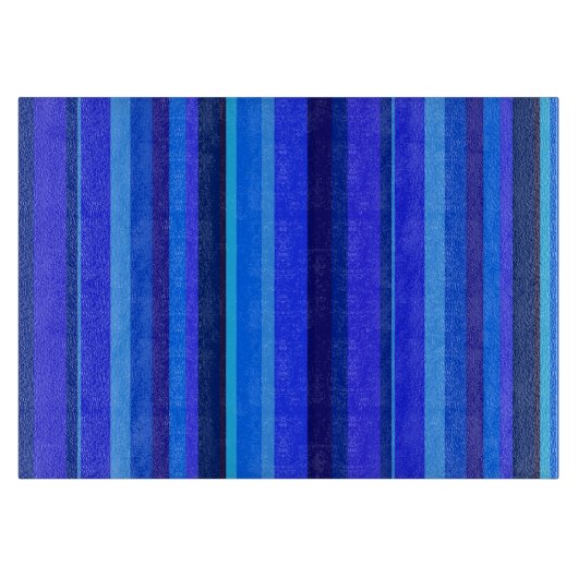 Blauwe verticale strepen snijplank (Voorkant)