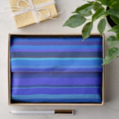 Blauwe verticale strepen tissuepapier (Geschenk)