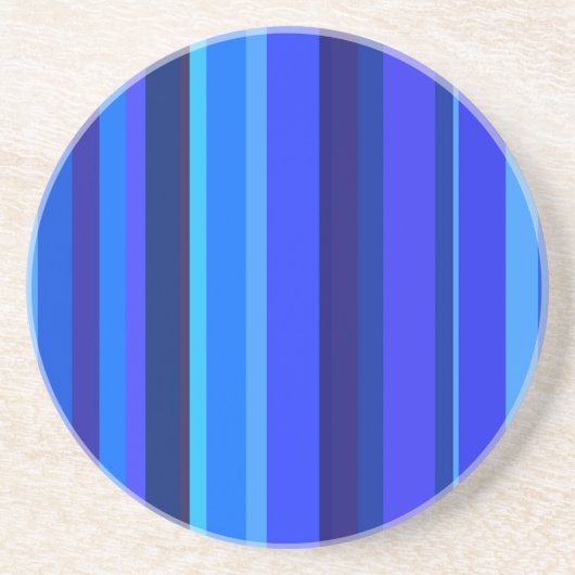 Blauwe verticale strepen zandsteen onderzetter (Voorkant)