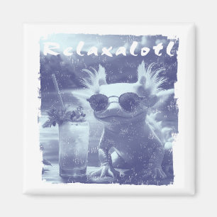 Blauwe Vervallen Relaxalotl Axolotl Magneet