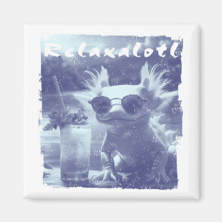 Blauwe Vervallen Relaxalotl Axolotl Magneet
