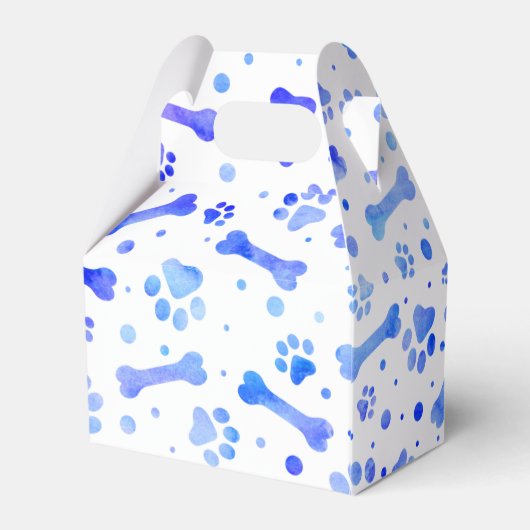 Blauwe verven Waterverf geboortedag Bedankdoosjes (Achterkant)