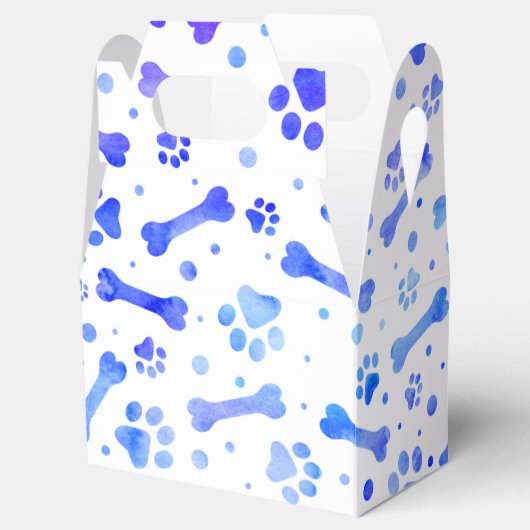 Blauwe verven Waterverf geboortedag Bedankdoosjes (Geopend)