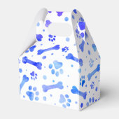 Blauwe verven Waterverf geboortedag Bedankdoosjes (Voorkant Zijde)