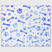 Blauwe verven Waterverf geboortedag Cadeaupapier (Vlak)