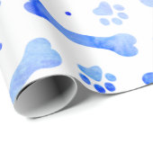 Blauwe verven Waterverf geboortedag Cadeaupapier (Rol Hoek)