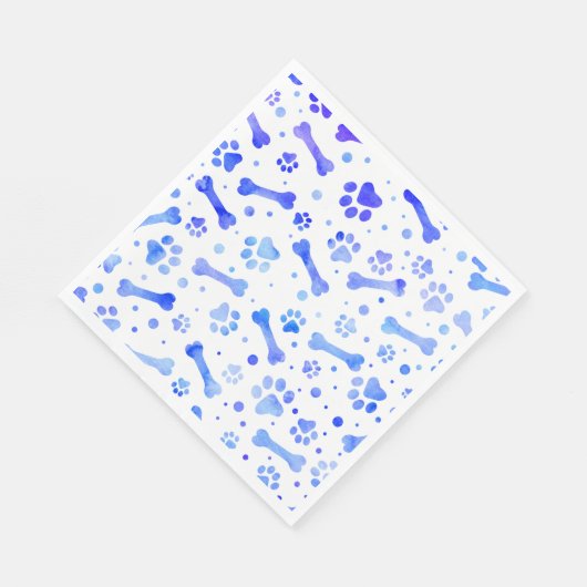 Blauwe verven Waterverf geboortedag Servet (Hoek)