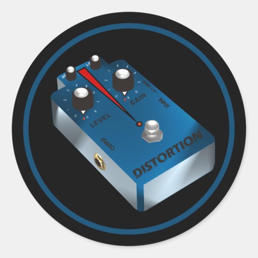 Blauwe Vervorming Ronde Sticker (Voorkant)
