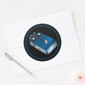 Blauwe Vervorming Ronde Sticker (Envelop)