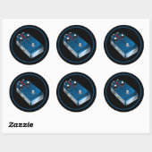 Blauwe Vervorming Ronde Sticker (Vel)