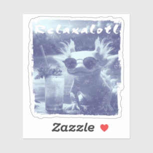 Blauwe Vervuilde Relaxalotl Axolotl Sticker