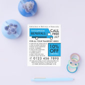 Blauwe verwijderingswagen, verwijderend bedrijf Ad Flyer (Enkel)