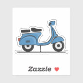 blauwe vespa scooter sticker (Vel)