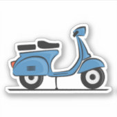 blauwe vespa scooter sticker (Voorkant)