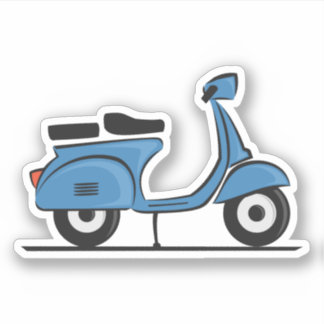 blauwe vespa scooter sticker