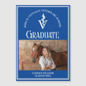 Blauwe Veterinaire School Foto Afstuderen Magnet (Voorkant)