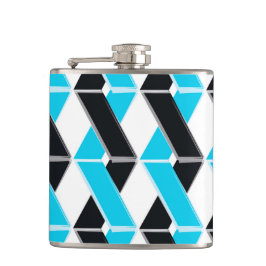 Blauwe, vetgedrukte, koele, trendgevlekte geometri heupfles