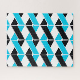Blauwe, vetgedrukte, koele, trendgevlekte geometri legpuzzel