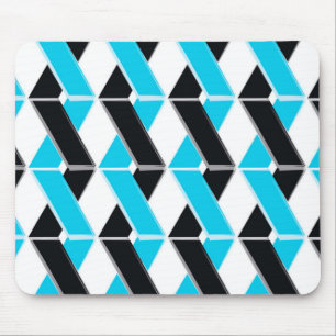 Blauwe, vetgedrukte, koele, trendgevlekte geometri muismat