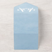 Blauwe vezel - alles in één bruiloft all in one uitnodiging (Buitenkant)